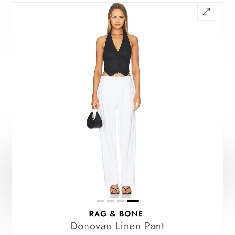 rag & bone White Wide-Leg Linen Pants
